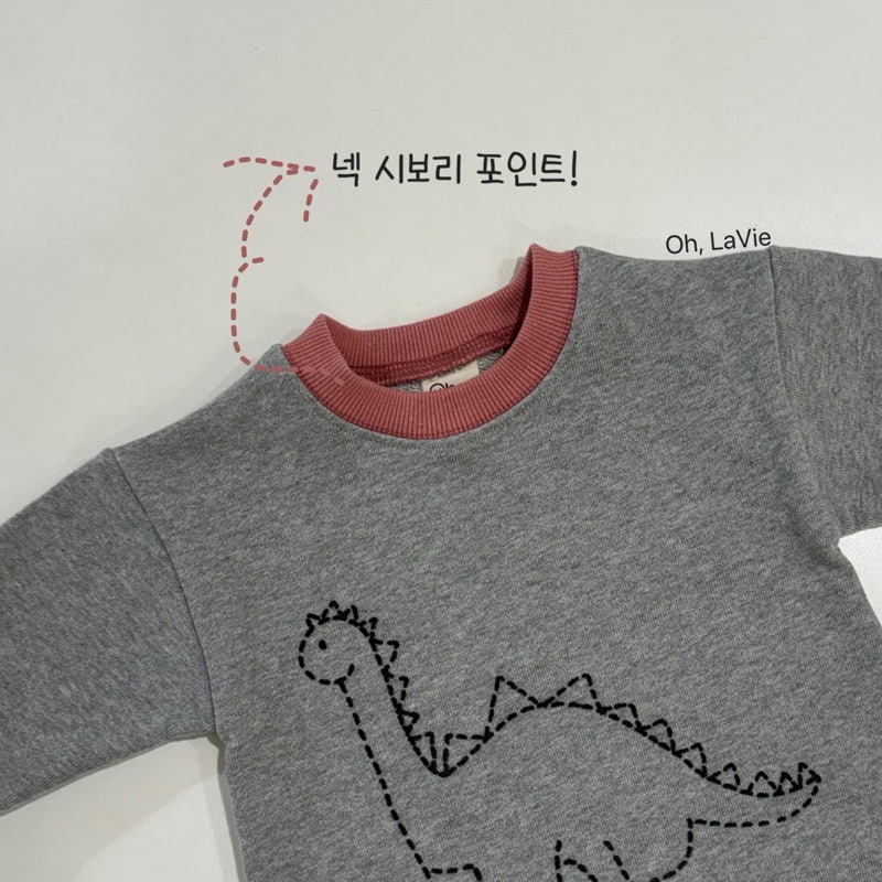 Oh lavie - Korean Baby Fashion - #babylifestyle - Dino Print Baby Suit Set - 2