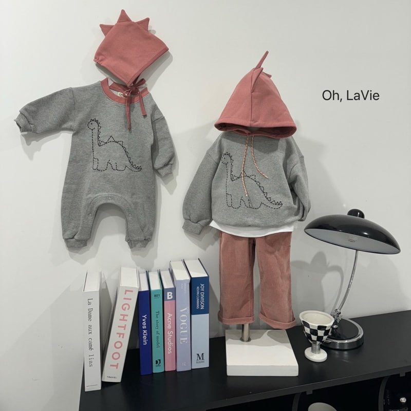 Oh lavie - Korean Baby Fashion - #onlinebabyboutique - Dino Print Baby Suit Set - 8