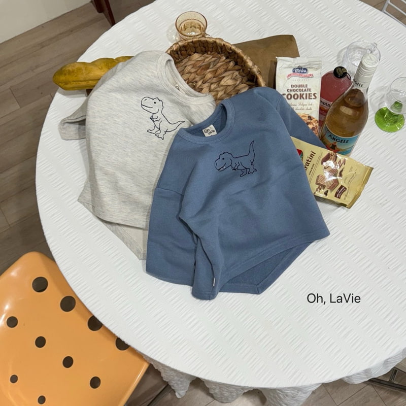 Oh lavie - Korean Children Fashion - #Kfashion4kids - Dino Embroidery Unbalanced Tee - 5