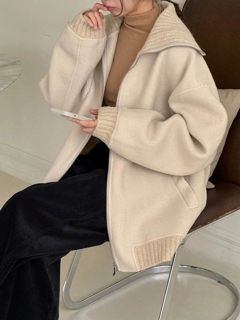 Ohao - Korean Women Fashion - #momslook - Turtleneck Handmade Coat