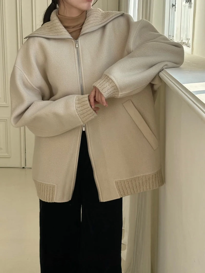 Ohao - Korean Women Fashion - #momslook - Turtleneck Handmade Coat - 5