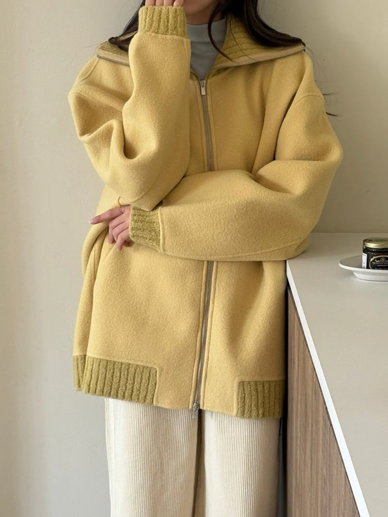 Ohao - Korean Women Fashion - #vintageinspired - Turtleneck Handmade Coat - 9