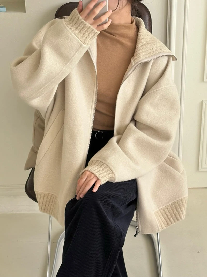 Ohao - Korean Women Fashion - #womensfashion - Turtleneck Handmade Coat - 2