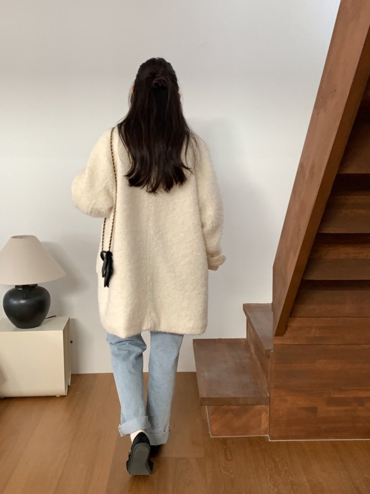 Osense - Korean Women Fashion - #momslook - Cloud Winter Half Coat - 2