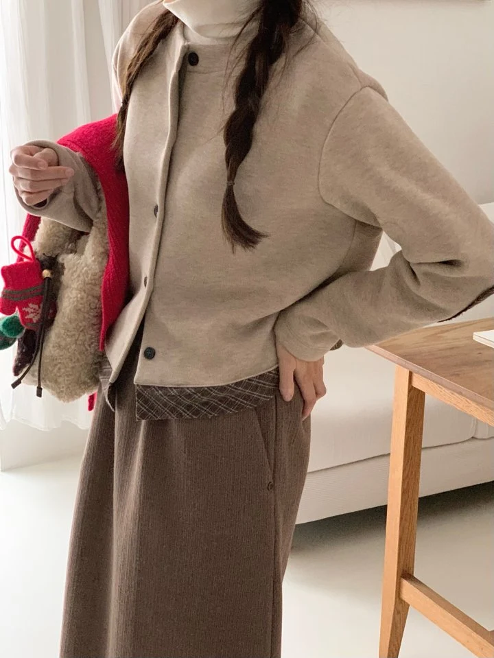 Our Moment - Korean Women Fashion - #momslook - Check Warm Cardigan - 6