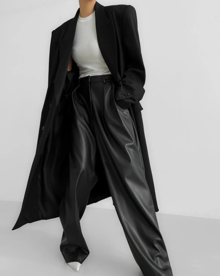 Paper Moon - Korean Women Fashion - #momslook - Low Waisted Double Pleats Wide Trousers​ - 3