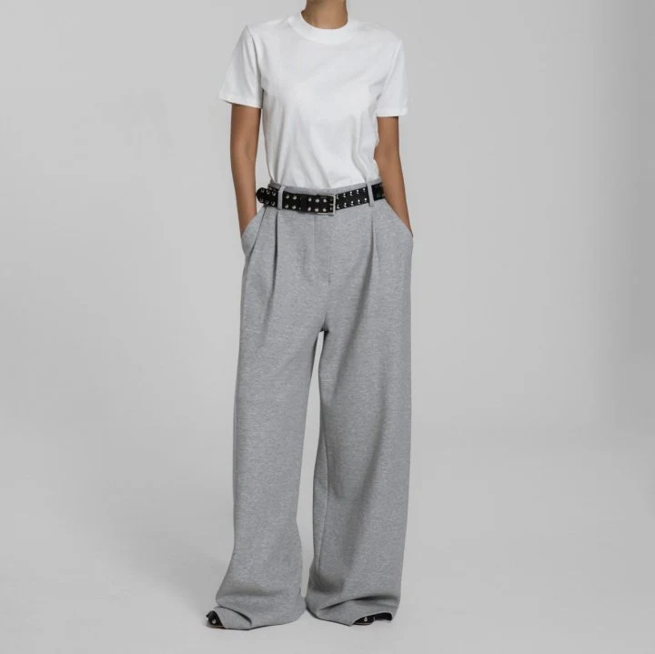 Paper Moon - Korean Women Fashion - #momslook - Sweat Wide Pin-tuck Trousers