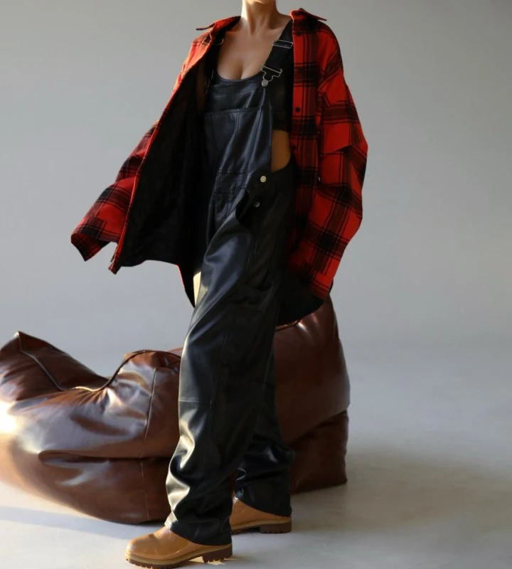 Paper Moon - Korean Women Fashion - #momslook - Oversized Flannel Checked Quilted Button Down Shirt Jacket - 2