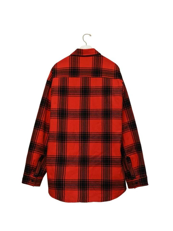 Paper Moon - Korean Women Fashion - #momslook - Oversized Flannel Checked Quilted Button Down Shirt Jacket - 7