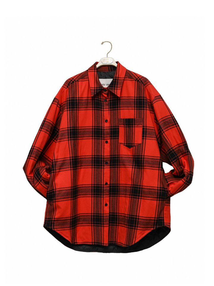 Paper Moon - Korean Women Fashion - #momslook - Oversized Flannel Checked Quilted Button Down Shirt Jacket - 8