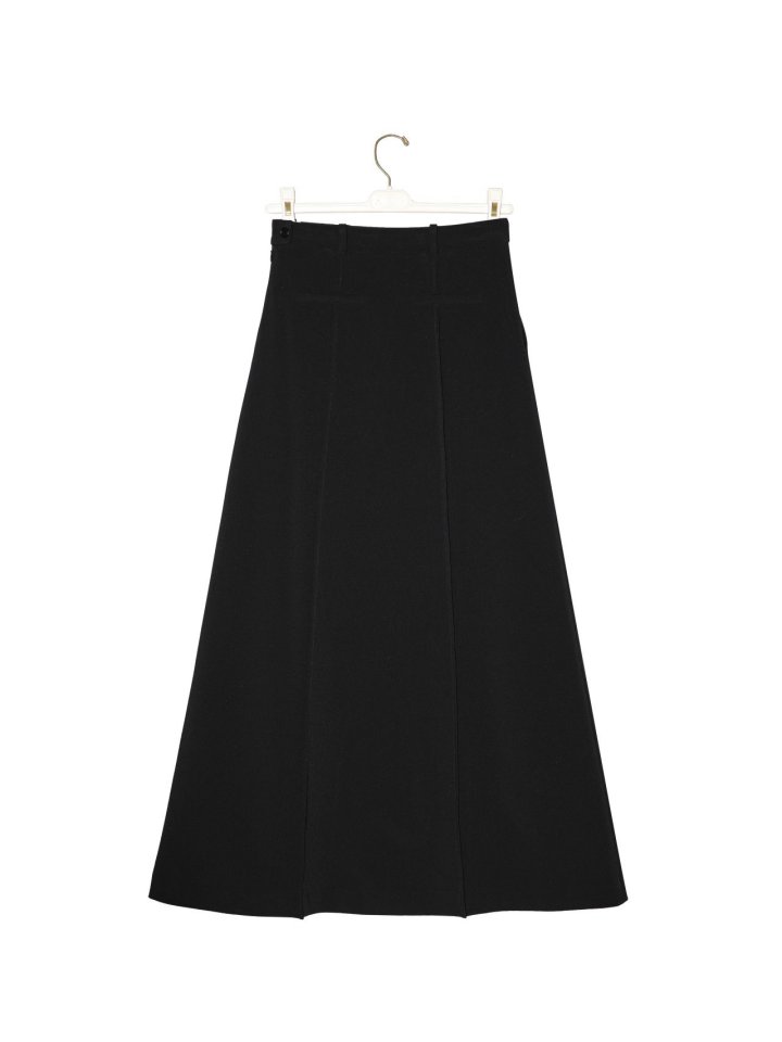 Paper Moon - Korean Women Fashion - #pursuepretty - Pin-tuck Detail Maxi Flared Skirt - 5