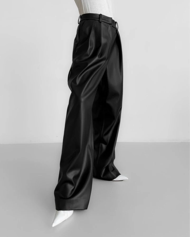 Paper Moon - Korean Women Fashion - #thelittlethings - Low Waisted Double Pleats Wide Trousers​ - 2