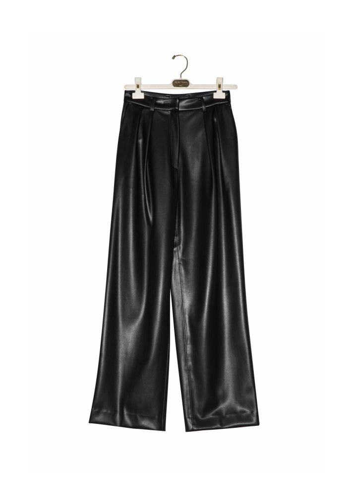 Paper Moon - Korean Women Fashion - #momslook - Low Waisted Double Pleats Wide Trousers​ - 4