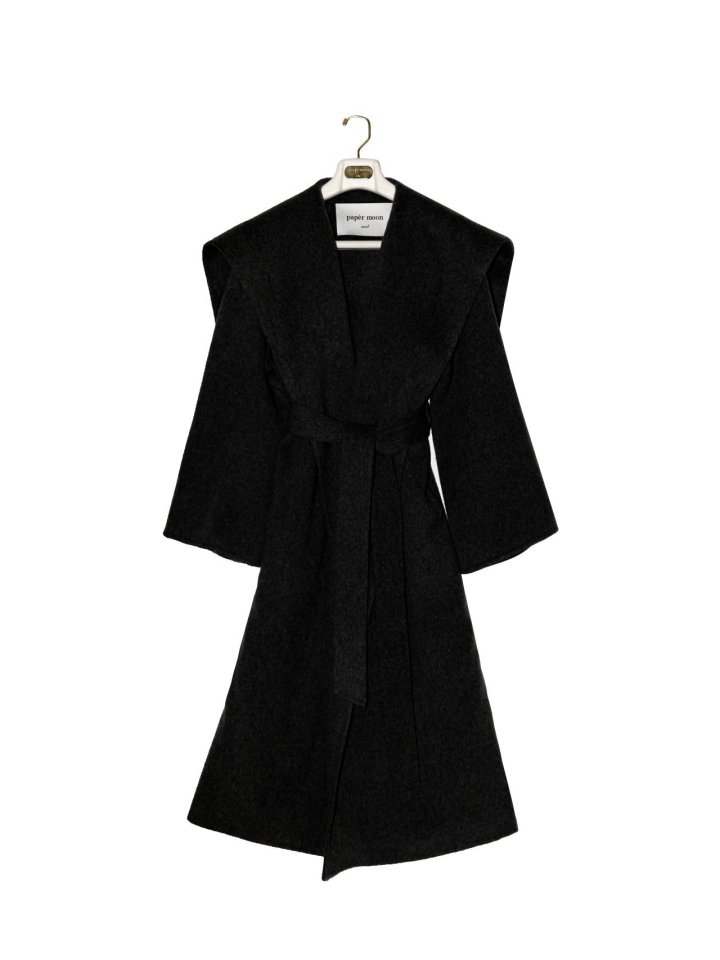 Paper Moon - Korean Women Fashion - #womensfashion - Long Hair Wool Oversized Sailor Collar Belted Handmade Coat - 7