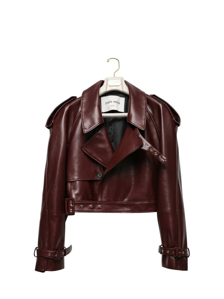 Paper Moon - Korean Women Fashion - #womensfashion - Belted Buckle Detail Chunky Cropped Trench Jacket - 6