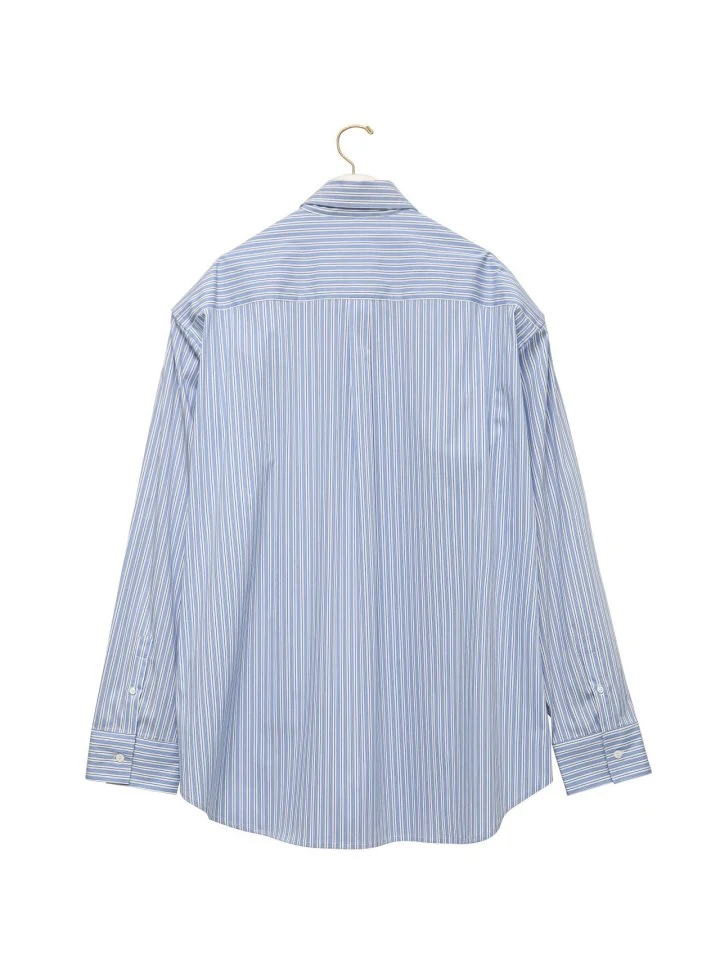 Paper Moon - Korean Women Fashion - #womensfashion - Boyfriend Fit Oversized Striped Button Down Shirt - 7