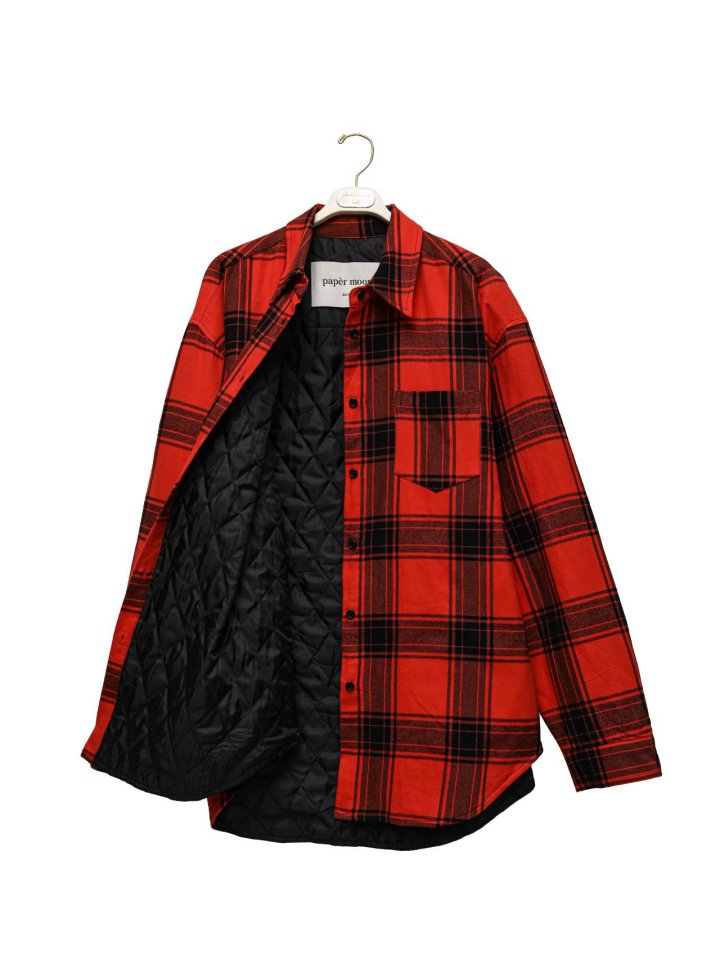 Paper Moon - Korean Women Fashion - #womensfashion - Oversized Flannel Checked Quilted Button Down Shirt Jacket - 9