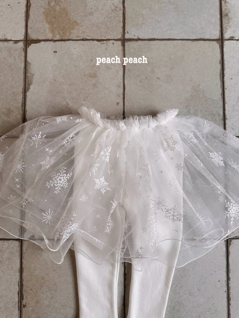 Peach Peach - Korean Children Fashion - #designkidswear - Snowflake Tutu Skirt Leggings - 7