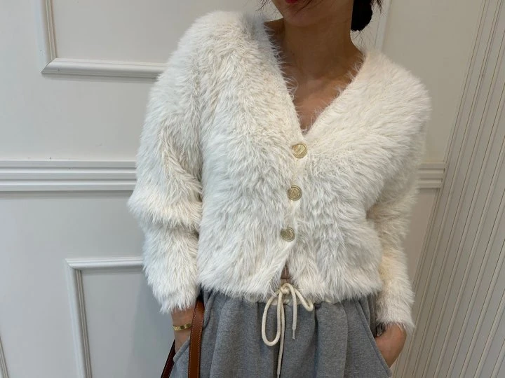 Pearls room - Korean Women Fashion - #momslook - Angora Cardigan - 12