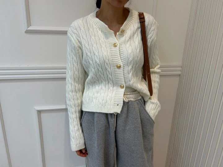 Pearls room - Korean Women Fashion - #momslook - Twisted Cardigan