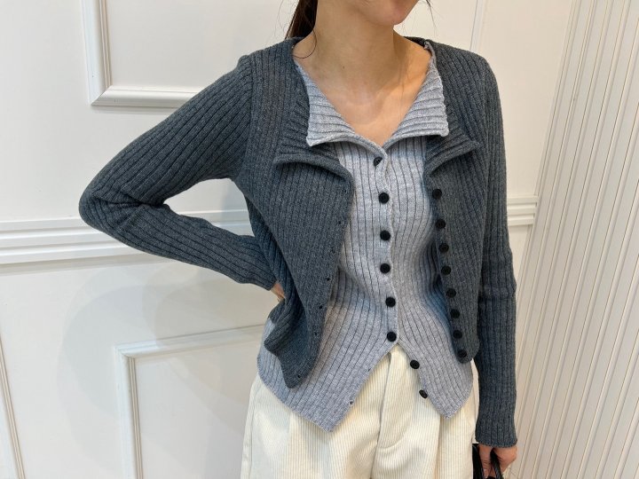 Pearls room - Korean Women Fashion - #restrostyle - Layered Cardigan