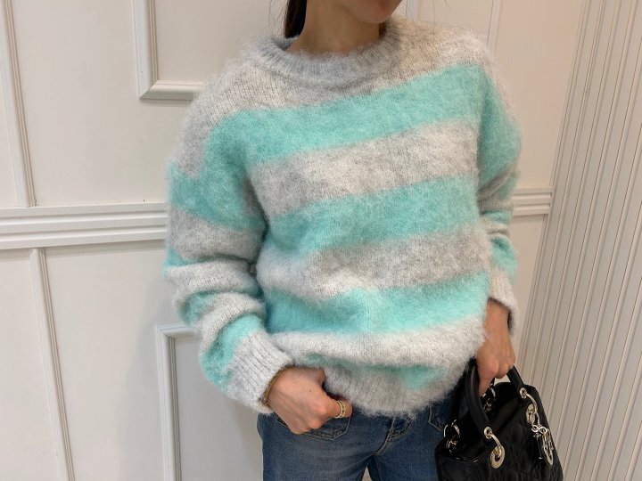 Pearls room - Korean Women Fashion - #thelittlethings - Pastel Stripe Knit - 7