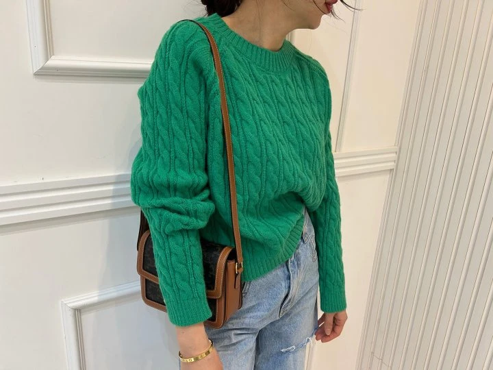 Pearls room - Korean Women Fashion - #womensfashion - Cable Knit - 7