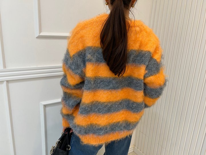 Pearls room - Korean Women Fashion - #womensfashion - Pastel Stripe Knit - 11