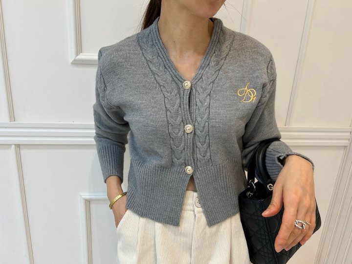 Pearls room - Korean Women Fashion - #womensfashion - Embroidery Cardigan - 8