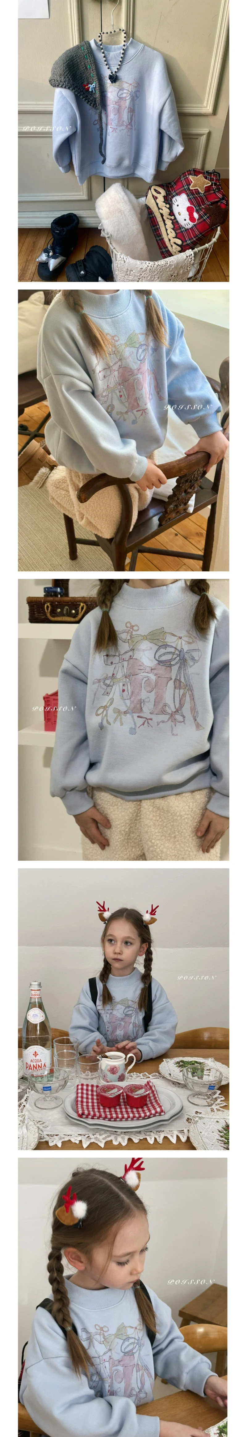 Poisson - Korean Children Fashion - #minifashionista - Fleece Ribbon Sweatshirts