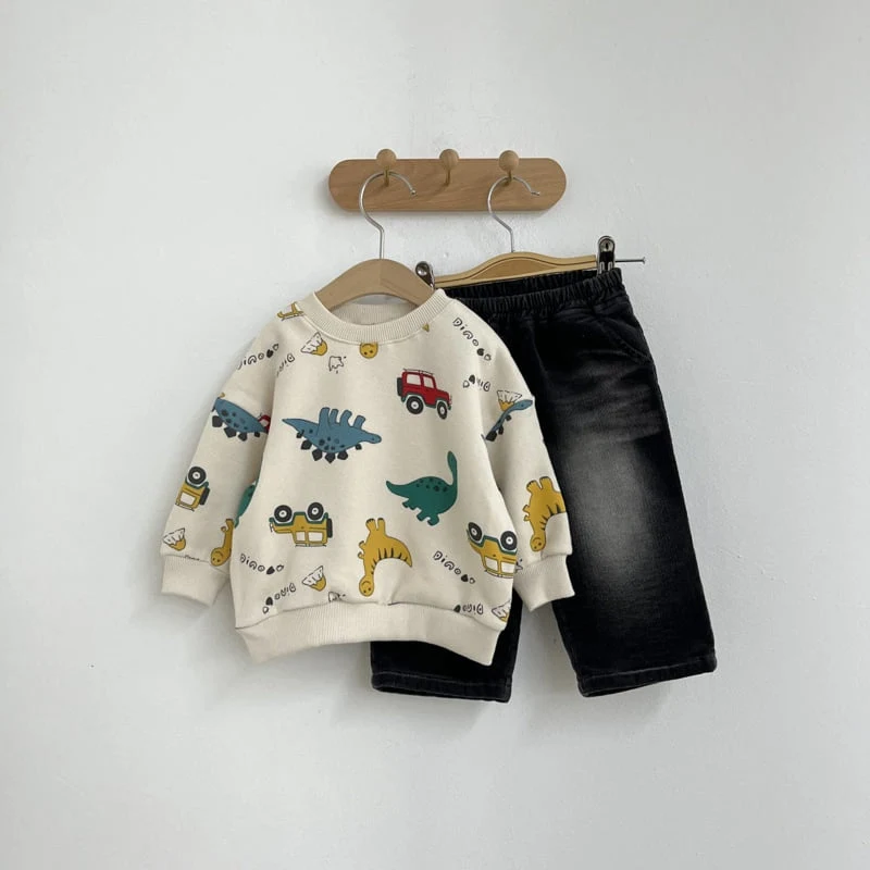 Pom - Korean Children Fashion - #childofig - Dino Sweatshirts - 8