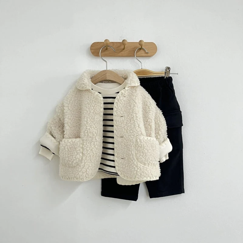 Pom - Korean Children Fashion - #childrensboutique - Collar Stitch Jacket - 11