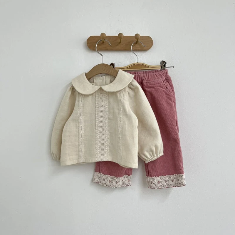 Pom - Korean Children Fashion - #discoveringself - Collar Lace Blouse - 4