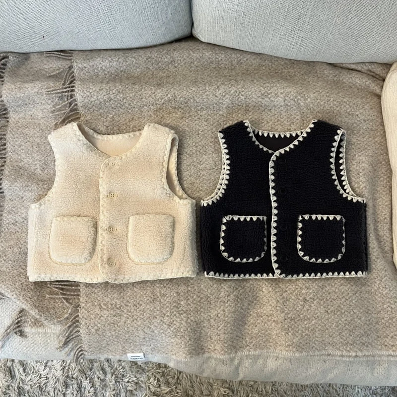 Pom - Korean Children Fashion - #fashionkids - Stitch Vest