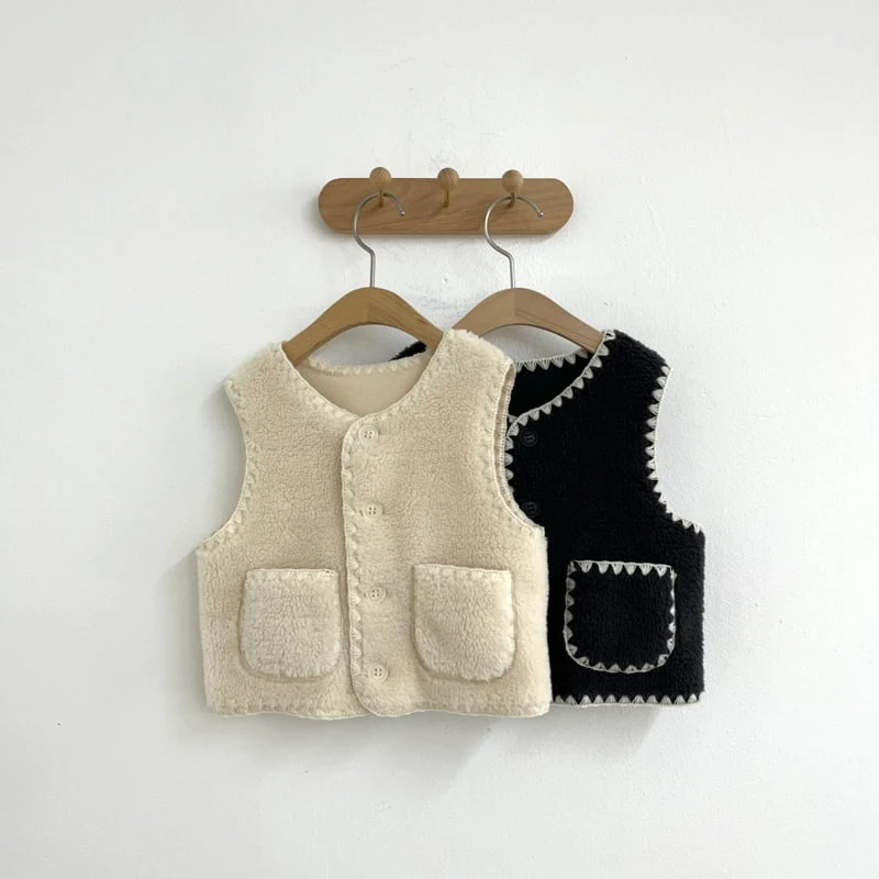 Pom - Korean Children Fashion - #kidsshorts - Stitch Vest - 2