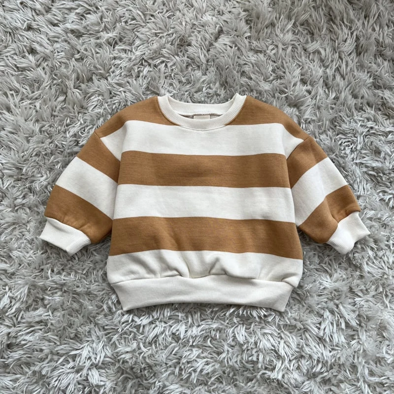 Pom - Korean Children Fashion - #kidsshorts - Simple Stripe Sweatshirts - 4