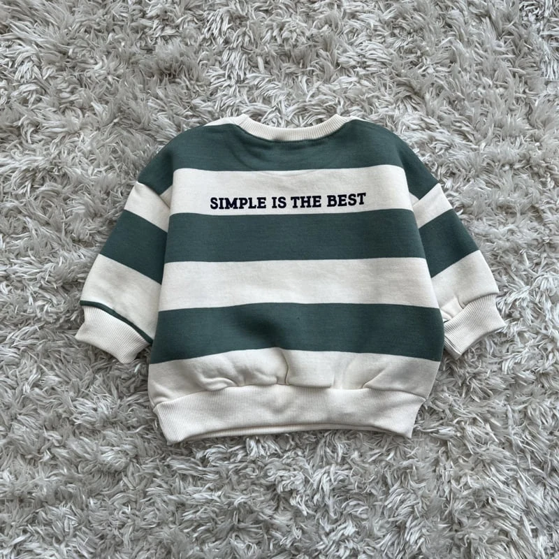 Pom - Korean Children Fashion - #littlefashionista - Simple Stripe Sweatshirts - 7