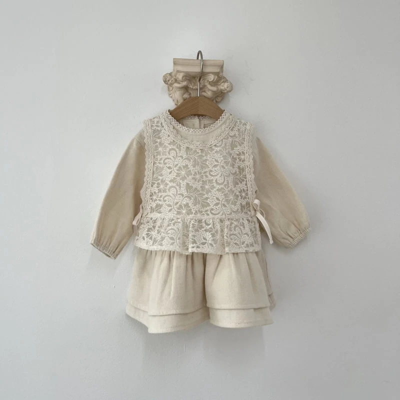 Pom - Korean Children Fashion - #Kfashion4kids - Neck Lace One-piece - 4