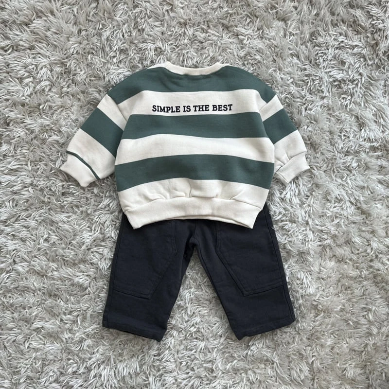 Pom - Korean Children Fashion - #minifashionista - Simple Stripe Sweatshirts - 9