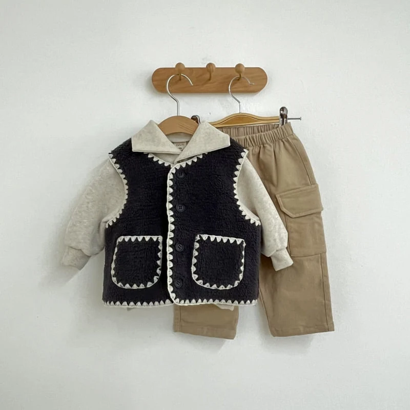 Pom - Korean Children Fashion - #minifashionista - Stitch Vest - 8