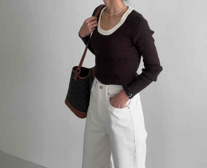 Ripple - Korean Women Fashion - #restrostyle - Stew Raglan Knit - 2