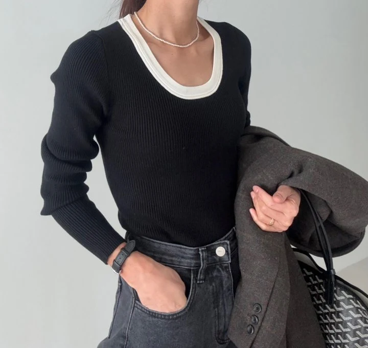 Ripple - Korean Women Fashion - #romanticstyle - Stew Raglan Knit - 4