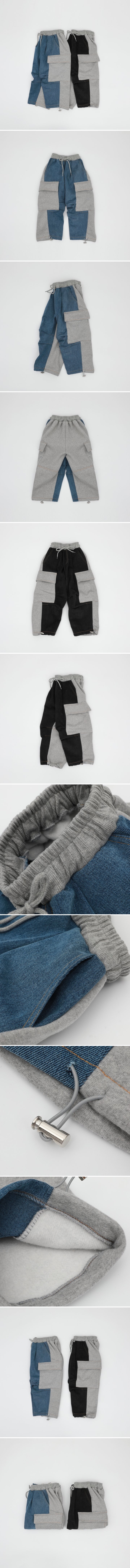 Sol At Luna - Korean Children Fashion - #childofig - Denim Detail Cargo Pants