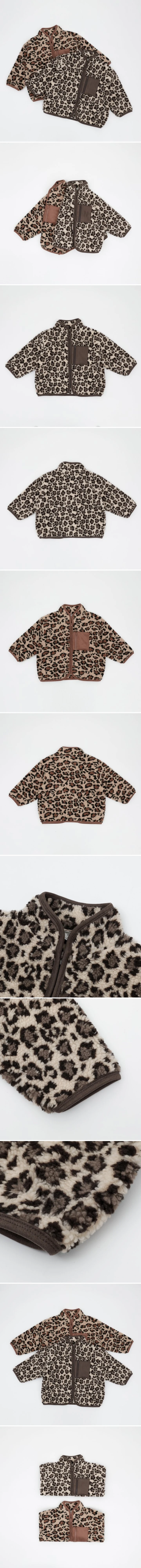 Sol At Luna - Korean Children Fashion - #childofig - Leopard Fleece Zip-up Jacket