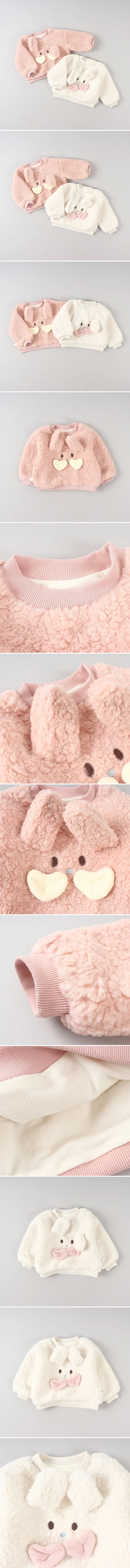 Tony - Korean Children Fashion - #kidsshorts - Fleece Rabbit Sweatshirts