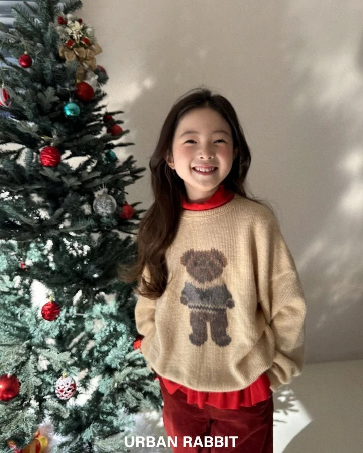 Urban Rabbit - Korean Children Fashion - #todddlerfashion - Bear Knit Tee - 8