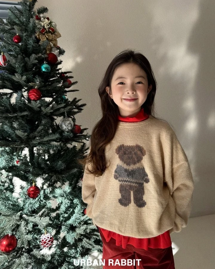 Urban Rabbit - Korean Children Fashion - #toddlerclothing - Bear Knit Tee - 9