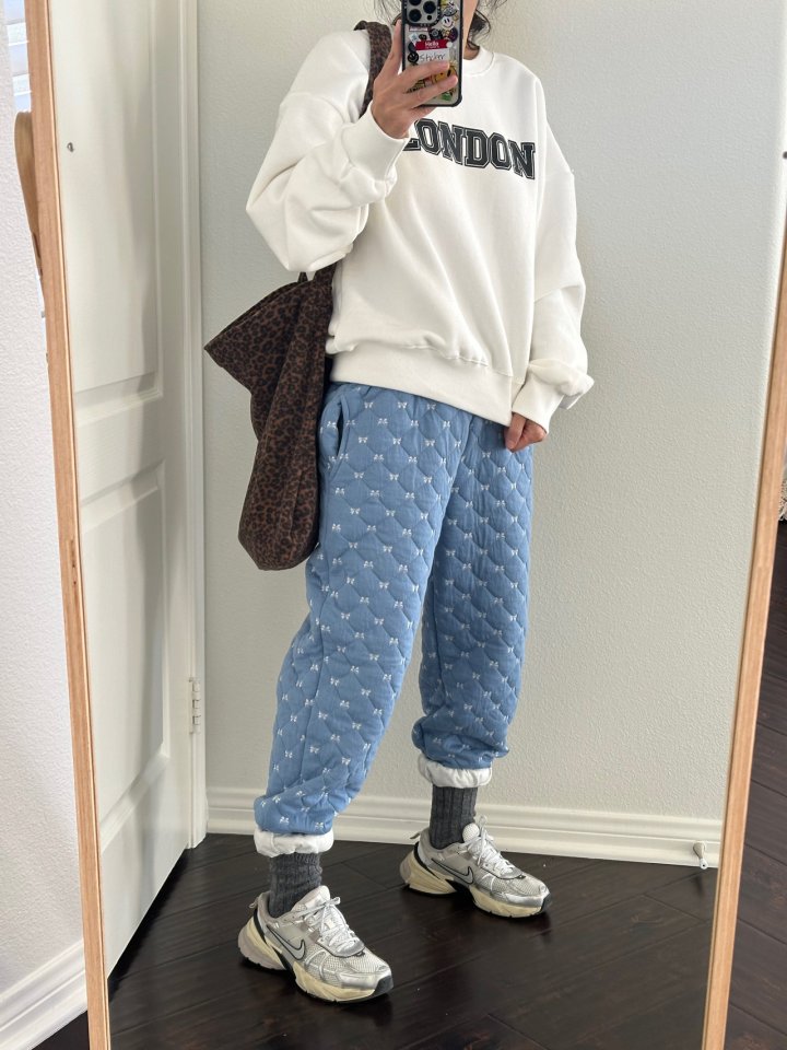 Via - Korean Women Fashion - #momslook - Ribbon Quilted Pants - 5