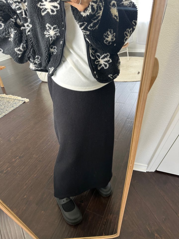 Via - Korean Women Fashion - #momslook - Rib Long Skirt - 2