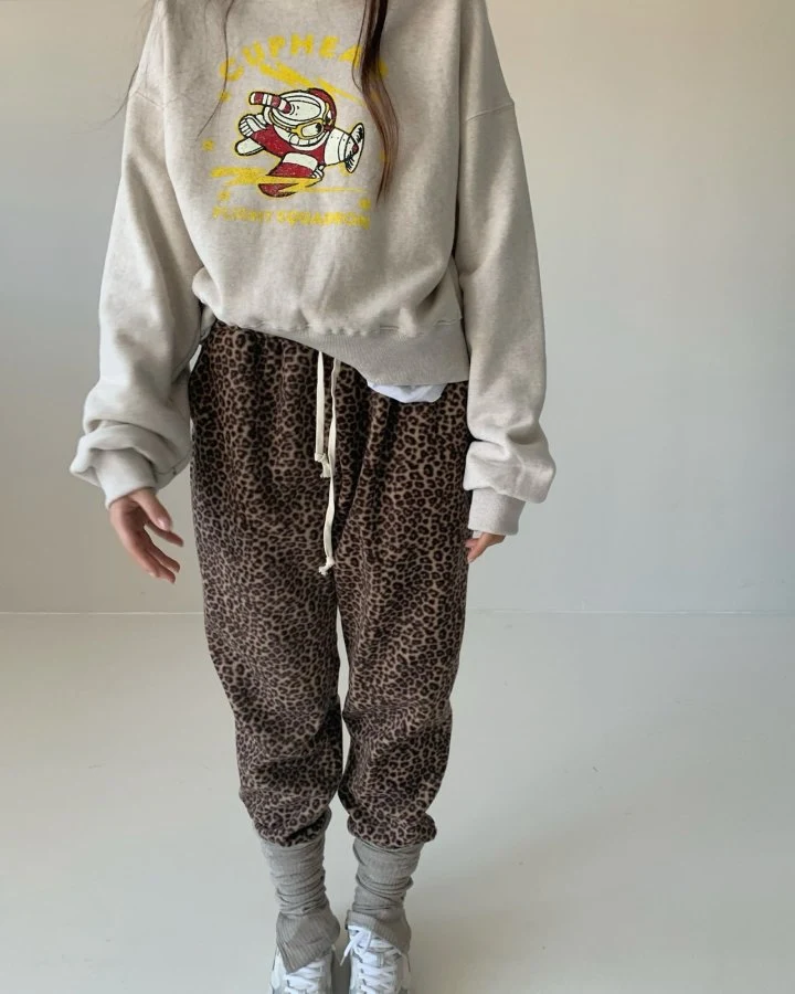 Via - Korean Women Fashion - #momslook - Fleece Leopard Pants